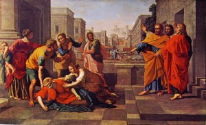 Poussin: La morte di Saffira